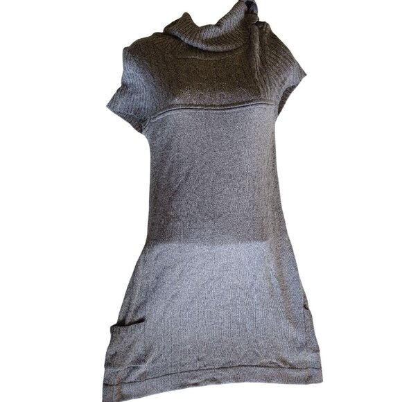 Sweater Dress A-List Size Medium Gray Stretchy Button Neckline Pockets RN57911 - Picture 1 of 15